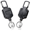 2 Pack ELV Self Retractable ID Badge Holder Key Reel, Heavy Duty, 32 Inches Cord, Carabiner Key