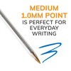 BIC Cristal Xtra Smooth Blue Ballpoint Pens, Medium Point 1.0 mm, School Supplies for Students