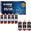 HI-Vision 8-Pack Compatible PGI35+CLI36 Pigment Compatible Black and Color Ink Cartridge