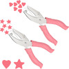 2 Pieces Handheld Hole Paper Punch, Pletpet Heart Hole Punch + Star Hole Punch 1/4 Inch Metal