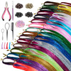 Hair Tinsel Kit, 12 Colors Tinsel Hair Extensions with Tools, Glitter Fairy Hair Sparkingly