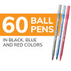 BIC Round Stic Xtra Life Assorted Ink Ballpoint Pens, Medium Point 1.0mm, 60-Count Pack of Bulk