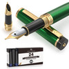 Dryden Designs Fountain Pen - Medium and Fine Nibs Includes 24 Ink Cartridges and Ink Refill