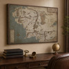 Middle Earth Map Canvas Wall Art Movie MapHD Print - Retro Middle Earth Map Canvas Painting