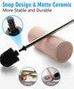 Viosuniu Matt Pink Ceramic Toilet Brush and Holder Set