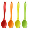Armrouns 4pcs Small Silicone Spoons Nonstick Kitchen Spoon Silicone Serving Spoon for eating