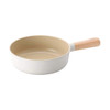 FIKA Small 7-Inch Deep Ceramic Coated Wok Pan Nonstick Stir Fry and Soup Pan with Natural Wooden