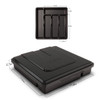 QINOL Silverware Organizer with Cover Portable Cutlery Holder Flatware Tray with Lid Plastic