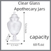 Glass Apothecary Jars with Lid Clear Glass Candy Jar for Candy Buffet Decorative Glass Jar