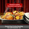 Granite Roaster Pan Small 13 Enameled Roasting Pan with Domed Lid