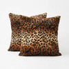 CARRIE HOME Leopard Print Pillow Covers 18x18 Cheetah Room Decor Set of 2