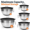 Priority Chef Stainless Steel Mixing Bowls with Lids Set 3 Grater Attachments Airtight Lids