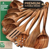 Wooden Spoons for Cooking 10 Pcs Teak Wood Utensil Set for Nonstick