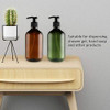 Mochiglory 500ML Large Capacity Empty Lotion Pump Bottles Plastic Brown Green Soap Lotion Pumps