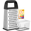 Cheese Grater With Container Box Grater Stainless Steel Kitchen Black