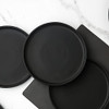 Stone Lain Coupe - Celina Stoneware Round Dinner Plates Set 4-Piece Black Matte