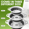 Gevoli Collapsible Colanders 3 Pack Set Food Strainers with Over-Sink Water Draining Base for Pasta