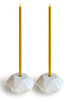 Set of 2 Small White Ceramic Candleholders for Votprof Slim Taper Candles Durable Modern Design
