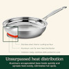 Cuisinart 10-Inch Open Skillet Stainless Steel Skillet Large Kitchen Pan Dishwasher Safe