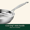 Cuisinart 10-Inch Open Skillet Stainless Steel Skillet Large Kitchen Pan Dishwasher Safe