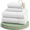 LANE LINEN King Sheets 100% Organic Cotton 4pc Percale Cooling Soft - White
