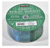 Kirkland Peacock Feather Emerald & Gold Wire Edge Decorating Bow Gift Wrapping Ribbon 2.5 Wide by 50