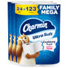 Charmin Ultra Soft Cushiony Touch Toilet Paper, 24 Family Mega 123 Regular Rolls, White
