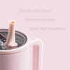 HydroJug Traveler 32oz, Insulated Tumbler with Handle & Straw, Pink Sand