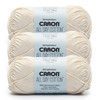 Caron All Day Cotton Yarn for Crocheting Cream 3 Pack
