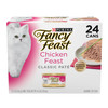 Fancy Feast Chicken Feast Classic Pate Collection Grain Free Wet Cat Food Multi Pack Pack of 24 3 oz Pull Top Cans