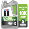 Mobil 1 Advanced Fuel Economy Full Synthetic Motor Oil 0W 16 5 Quart