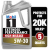 Mobil 1 Extended Performance High Mileage Full Synthetic Oil 5W 30 5 Quart
