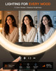 Sensyne Ring Light with Stand 50 Phone Tripod for iPhone Android LED Ring Light with Remote 3 Color Modes 10 Brightness