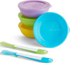 Munchkin Love-a-BowlsTM 10 Piece Baby Feeding Set, Includes Bowls with Lids and Spoons, Multicolor