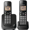 Panasonic Cordless Phone 2 Handsets System Expandable with Amber Backlit Display KX-TGC352B Black