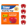 TERRO Fruit Fly Trap 4-Pack, 180 Day Lure Supply, Food-Based Lure