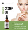 Kate Blanc Cosmetics Castor Oil Organic for Hair, Lashes, Face, Skin 2oz