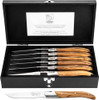 Laguiole Style De Vie Steak Knives, Luxury Line, 6 Pieces, Olive Wood, in Giftbox
