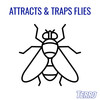 TERRO T518 Fly Magnet Indoor Housefly, 8 Count Pack, Sticky Fly Trap Indoor Hanging