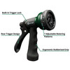AUTOMAN-Garden-Hose-Nozzle, ABS Water Spray Nozzle with 7 Adjustable Watering Patterns, Slip Resistant for Watering