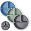 WeeSprout Suction Plates with Lids for Babies & Toddlers - 100 Silicone, Dinnerware Stays Put, Divided Design for Picky