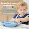 WeeSprout Suction Plates with Lids for Babies & Toddlers - 100 Silicone, Dinnerware Stays Put, Divided Design for Picky