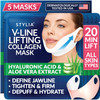 Stylia V Line Lifting Collagen Mask - Lift, Firm & Contour Jawline - Tightening Double Chin Strap with Hyaluronic Acid