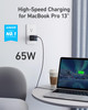 Anker Charger, 65W 3-Port Fast Compact Foldable USB C Charger Block for MacBook Pro/Air, iPad Pro, Galaxy S20, Dell XPS