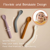 Moonkie Silicone Baby Spoons Set of 4, Toddler Spoons for Self Feeding 6 Months, Two Sizes Feeding Spoons for First