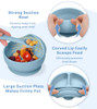 Silicone Baby Feeding Set, Baby Led Weaning Supplies Includes Suction Bowl and Divided Plate, Adjustable Bib, Soft