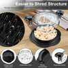 Chicken Shredder Tool Twist Large Meat Shredder with Brush&Fork, Black