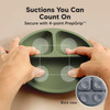 KeaBabies Suction Plates with Lids for Baby, 3-Pack, 100 Silicone Slate