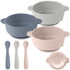 Eascrozn 3 Pack Baby Bowls with Suction and Baby Spoons, BPA Free