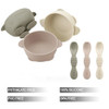 PandaEar 3 Pack Silicone Suction Baby Bowls & 3 Baby Feeding Spoons